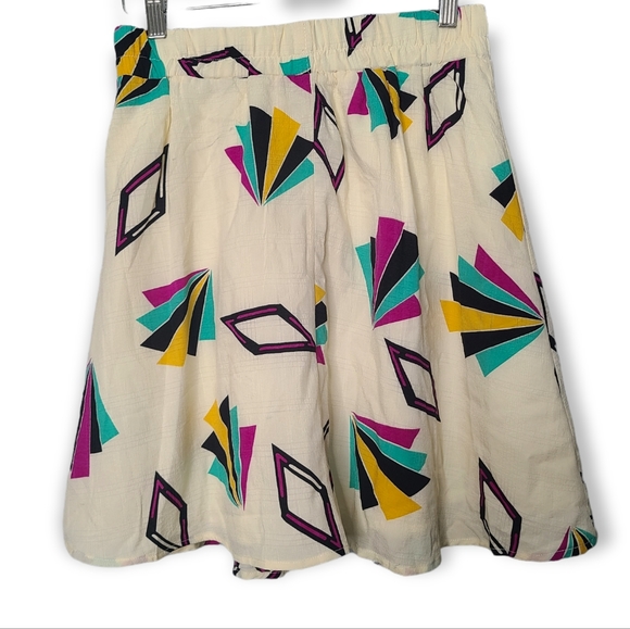 Modcloth Compania Fantastica Geometric Fan Swing Skirt NEW - Picture 2 of 5